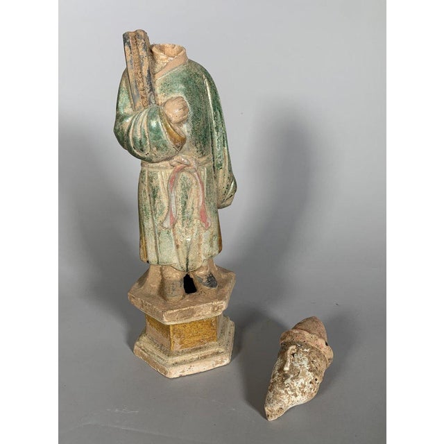 Ceramic Sculpture of a Mingqi Ming Dynasty (1368-1644) Sancai China For Sale - Image 7 of 8