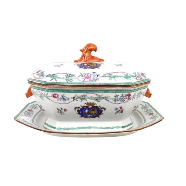 Chinese Export Soup Tureen With Cover and Underplate For Sale - Image 9 of 9