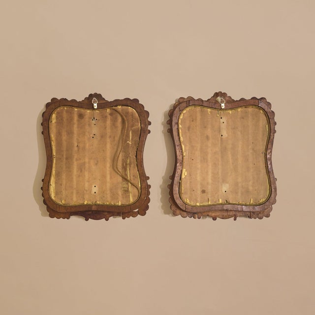 Brown Petite 19th Century French Carved Wood Wall Mirror - 2 Available For Sale - Image 8 of 8