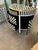 French Vintage Louis XV Checkered Half Moon Side Table - Black, White & Gold For Sale - Image 3 of 4