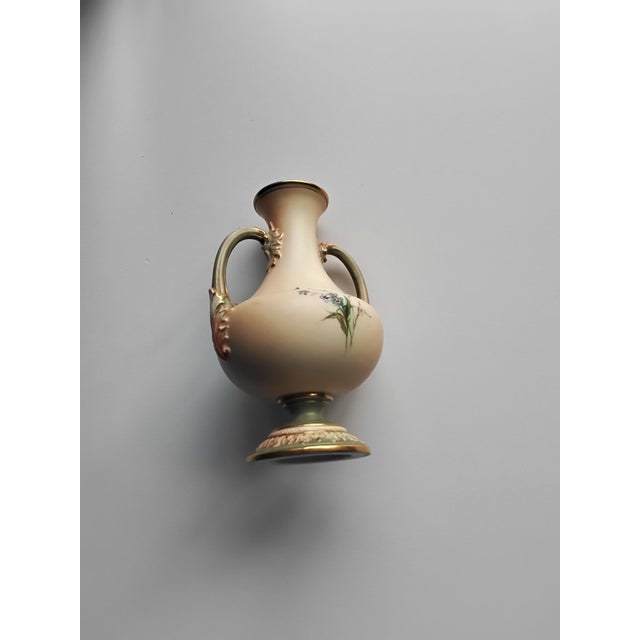 Royal Worcester Blush Ivory Small Vase. with Thistle and Floral patterns. Super condition.