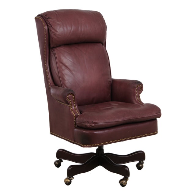 Hancock & Moore Leather Executive Desk Chair For Sale