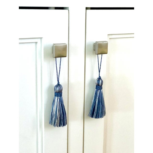Blue Petite Blue Tassels - a Pair For Sale - Image 8 of 13