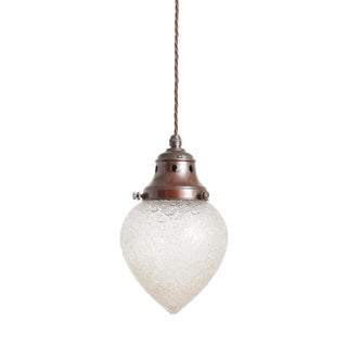 Antique Brass Acorn Pendant Light from Holophane, 1930s For Sale