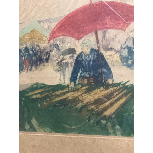 Georges Gobeau Dit Gobô, The Market of Douarnenez, Aquatint, 1890s-1910s, Framed For Sale - Image 14 of 18