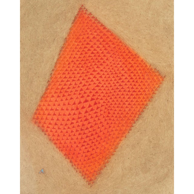 An abstract etching by the Brazilian artist Arthur Luiz Piza (1928-2017). This etching features a spotted orange...
