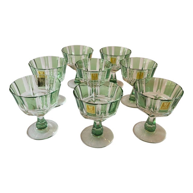 New Kagami Crystal “Bamboo” Liqueur/Sake Glasses – Set of 8 For Sale