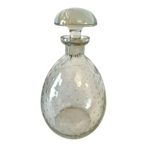 Small Glass Decanter with Bubbles and with Stopper