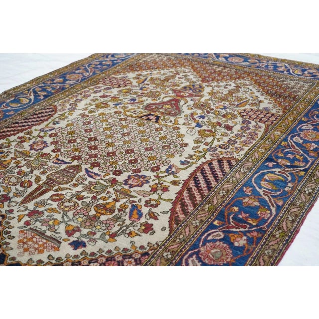 Textile Antique Tehran Rug 4'5'' x 6'8'' For Sale - Image 7 of 10