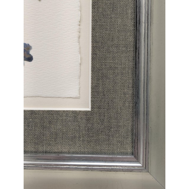 Framed Pair of Pressed Blue Delphinium Flowers For Sale In Jacksonville, FL - Image 6 of 9