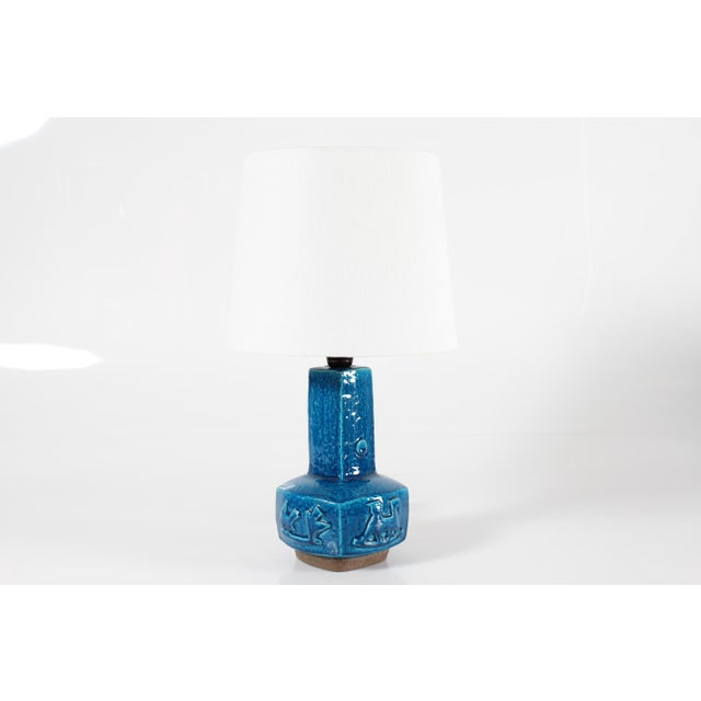 Square stoneware lamp base no. 21702 designed by danish ceramist jørgen mogensen and manufactured by royal copenhagen in...