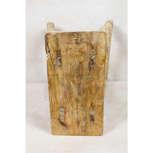 Rustic Vintage Rustic Stool in Elm For Sale - Image 3 of 5