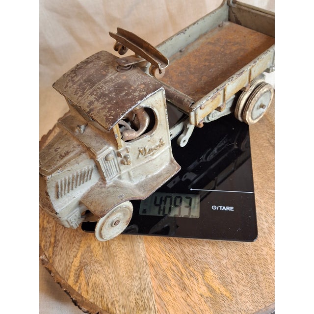 Antique Arcade Cast Iron Mack Ac Dump Truck Large 11.5" Original Paint 1925 For Sale - Image 18 of 18