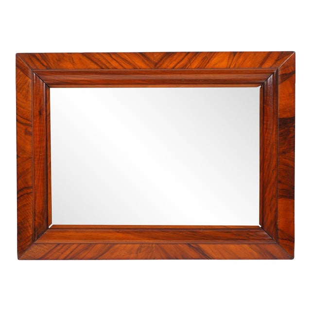 Continental Cross Banded Walnut Mirror, C. 1825 For Sale