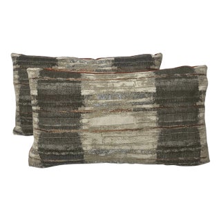 Old World Weavers Granite Gorge in Driftwood Lumbar Pillows - Pair For Sale