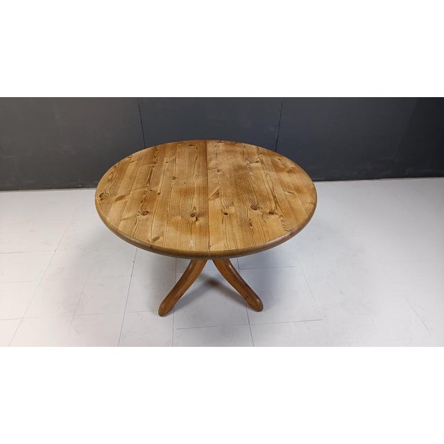 Round dining table designed by Rainer Daumilier. The table is entirely made out of high quality and everlasting solid pine...