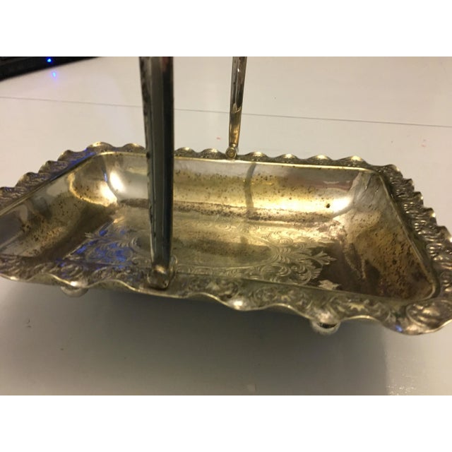 Gold Antique Silver Plated Brass Basket For Sale - Image 8 of 18