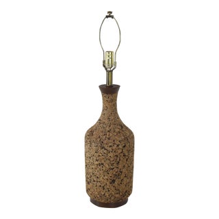 Large Bottle Shaped Cork and Walnut Table Lamp For Sale