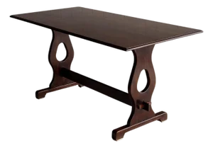 Vintage Old World Refectory Oak Trestle Dining Table