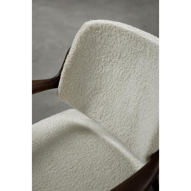Vintage Scandinavian Teak White Armchair by Inge Andersson for Bröderna Anderssons, 1960s For Sale - Image 13 of 18