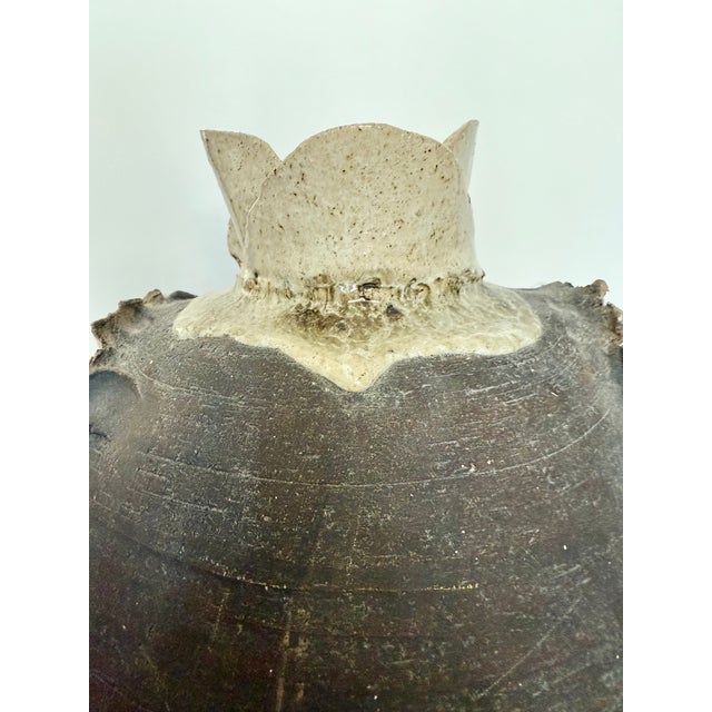 Ceramic Mid Century Art Studio Sculptural Pottery Floor Vase Emerging Face Sculpture 1970s Celeste Simon For Sale - Image 7 of 12