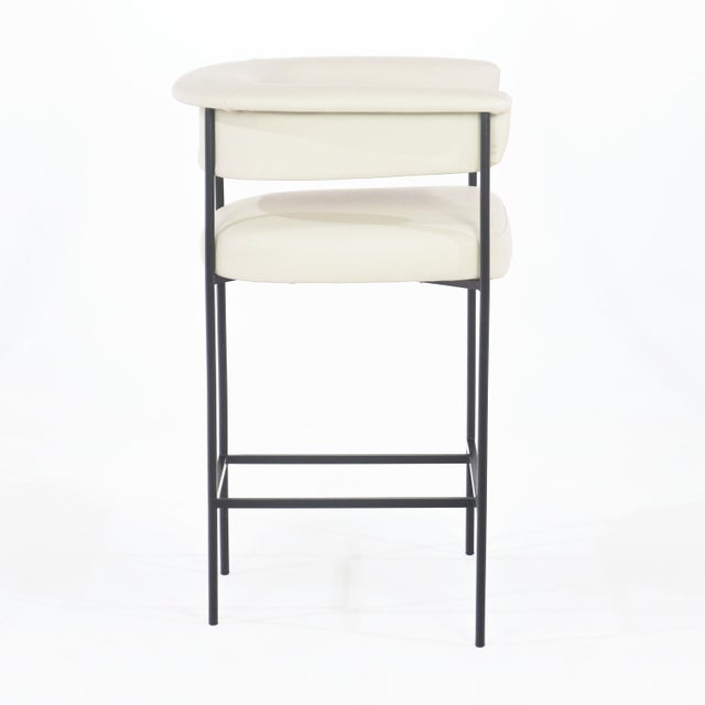 Contemporary Mikra Leather Counter Stool For Sale - Image 3 of 9