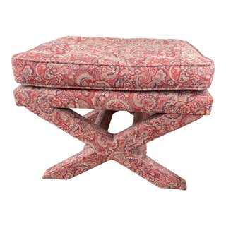 X Bench in Red Paisley For Sale