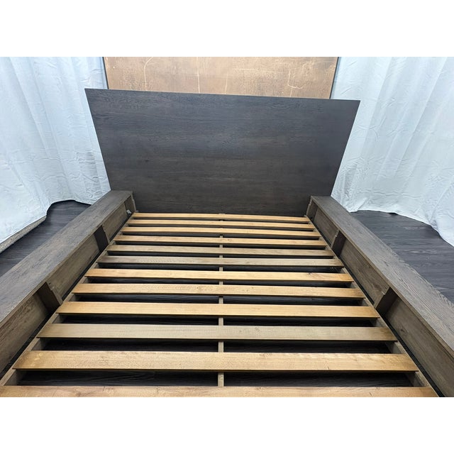 2020s Rh Drifted Reclaimed Oak Panel Bed – King Brown Oak |European Oak | Designed by Nils Verhoeven For Sale - Image 5 of 18