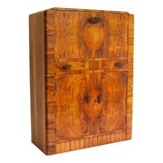 Vintage Art Deco Bar Cabinet in Walnut Burl, 1920 For Sale