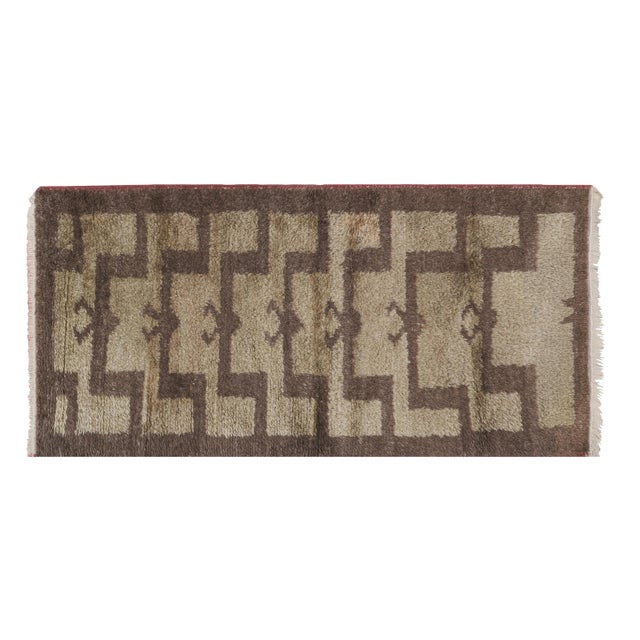 Vintage Shaggy Turkish Tulu Runner 2'11" X 5'10" 34.6" x 70.5" inches / 88 x 179 Cm Hand weaved with high-quality pure...