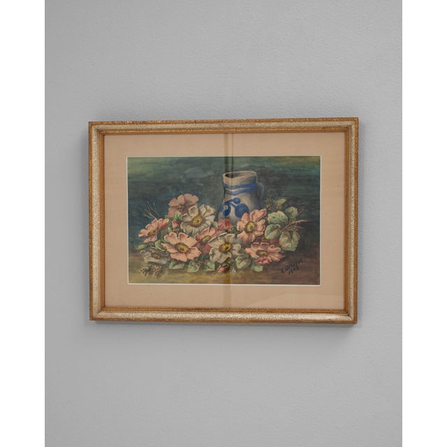 Mid 20th Century 1943 Belgian Wall Art With Wooden Frame For Sale - Image 5 of 18