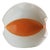 Mid-Century Modern Space Age Orange and White Italian Opaline Glass Globular Lampshade, 1970s For Sale