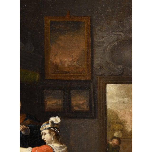 Follower of Gabriel Metsu, Lute Player, 1720, Oil on Canvas, Framed For Sale - Image 8 of 16