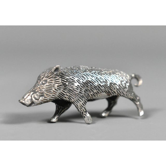 Miniature Silver Pigs & Wild Boar, 1990s, Set of 6 For Sale - Image 13 of 17