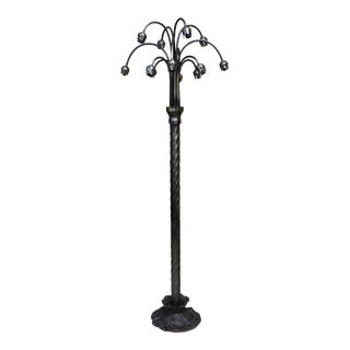 Tiffany Favrile Style Lily Pond Floor Lamp For Sale
