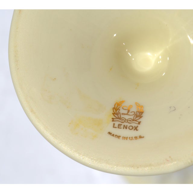 Set 2 Lenox Collectibles Tall Bud Vases Ivory Ceramic Fine China 24k Gold For Sale - Image 14 of 16