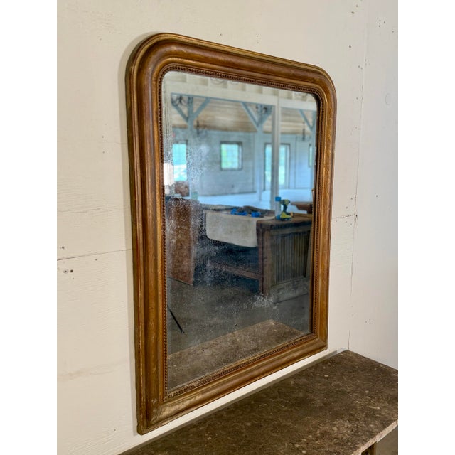 Mid 19th Century Antique French Floral Gilt Louis Philippe Mirror For Sale - Image 5 of 12