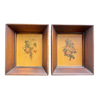 1950s Small Framed Floral Prints - a Pair For Sale