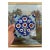 Hand-Painted Glazed Ceramic Tile With Ottoman Floral Motif in Cobalt and Turquoise. For Sale