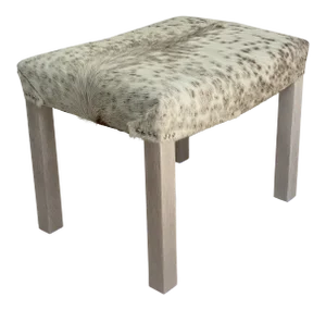 Modern Cowhide Bench With Whitewashed Legs by Vkg