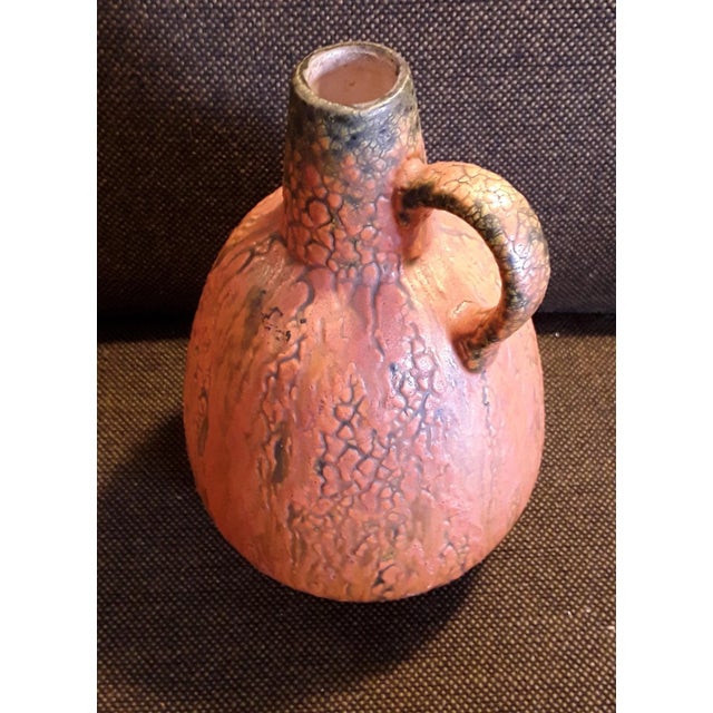 Ceramic Vase in Orange Pumpkin Glaze, 1960s, in Good conditions. Designed 1960 to 1969