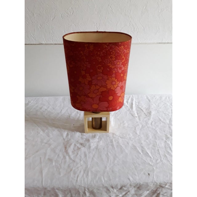 German Beech and Brass Table Lamp, 1960s For Sale - Image 6 of 7