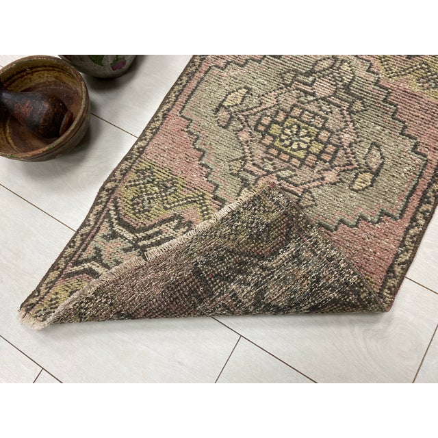 1950s Oushak Kurdish Wool Carpet For Sale - Image 5 of 6