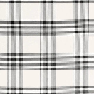 Sample - Schumacher Antigua Plaid Fabric in Jet For Sale