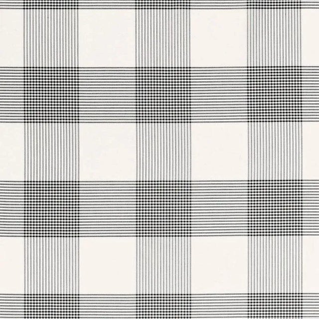 Sample - Schumacher Antigua Plaid Fabric in Jet For Sale