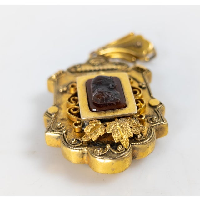 Late 19th Century 19th Century Victorian Gold Filled Etruscan Revival Locket Pendant by Blackinton For Sale - Image 5 of 9
