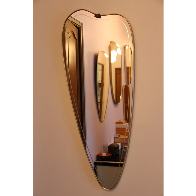 1950s Italian Brass Wall Mirror in the style of Gio Ponti, 1950s For Sale - Image 5 of 18