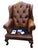 Burnt Umber Vintage Zagaroli Chesterfield Hairy Claws Wingback Leather Chair & Ottoman For Sale - Image 8 of 12