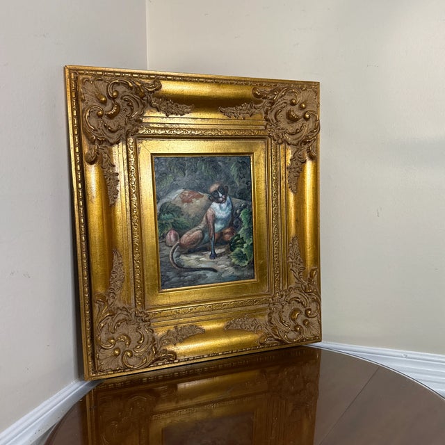 Abstract 1970s Vintage Oil on Canvas Monkey Painting ~Framed For Sale - Image 3 of 11