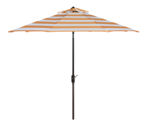 Resistant Fashion Line 9 Ft Auto Tilt Umbrella in Orange & White